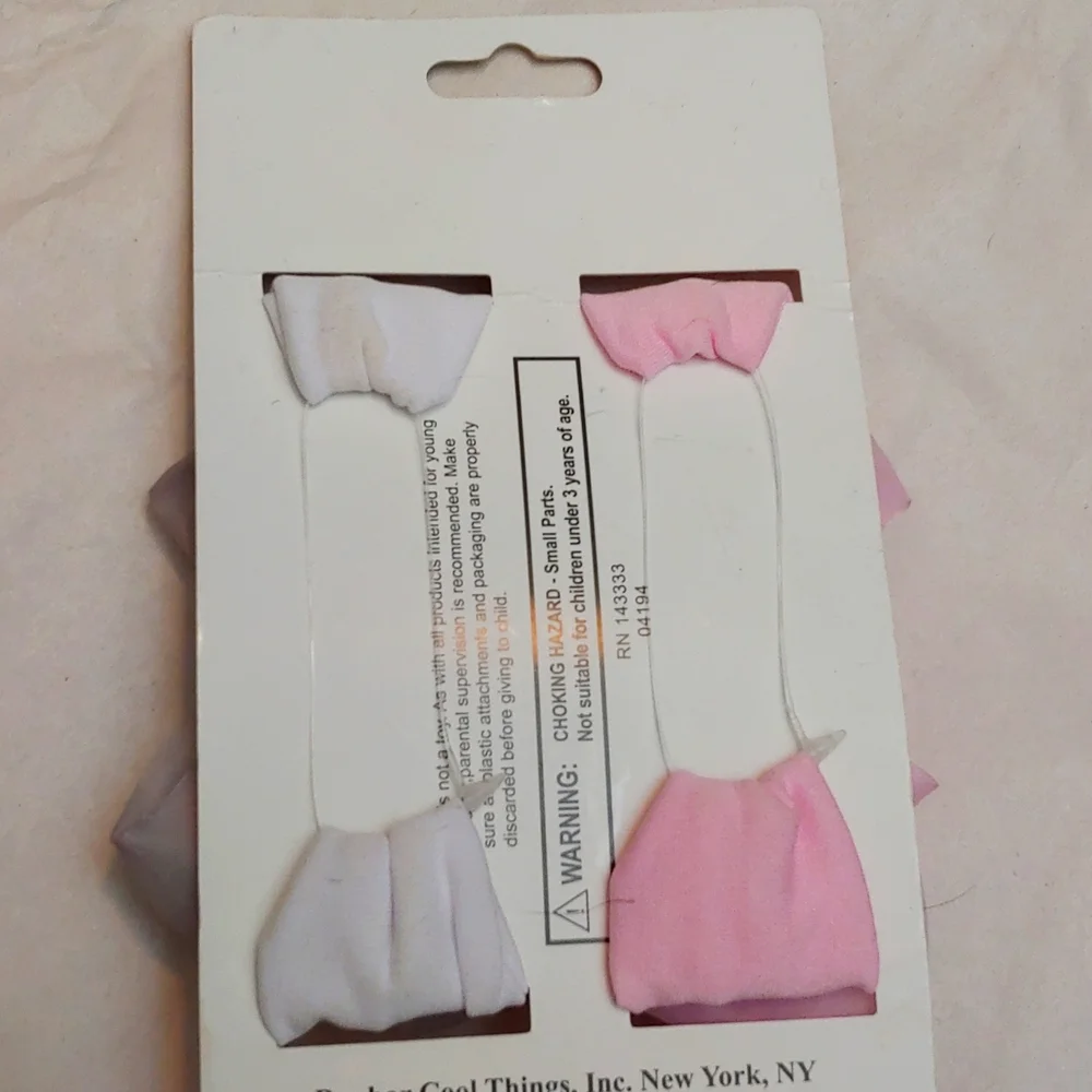 NWT * 2PC * BOW HEADBAND AND/OR SCRUNCHY * PINK & GRAY